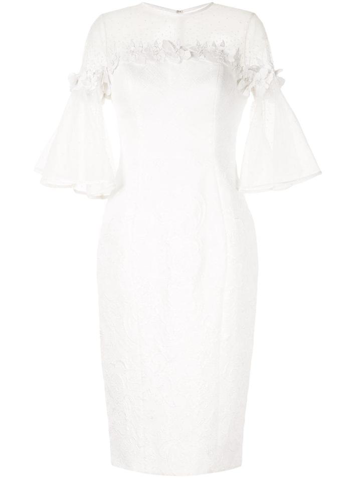 Saiid Kobeisy Sheer Sleeve Dress - White