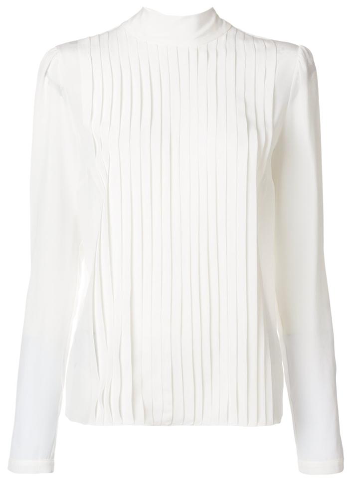 Rochas Pleat Front Blouse - White
