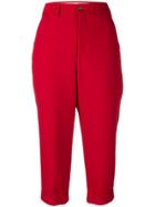 Comme Des Garçons Vintage Cropped Skinny Trousers - Red