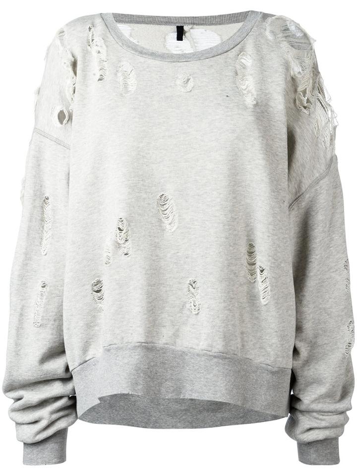 Unravel Project - Destroyed Effect Sweatshirt - Women - Cotton - Xs, Grey, Cotton