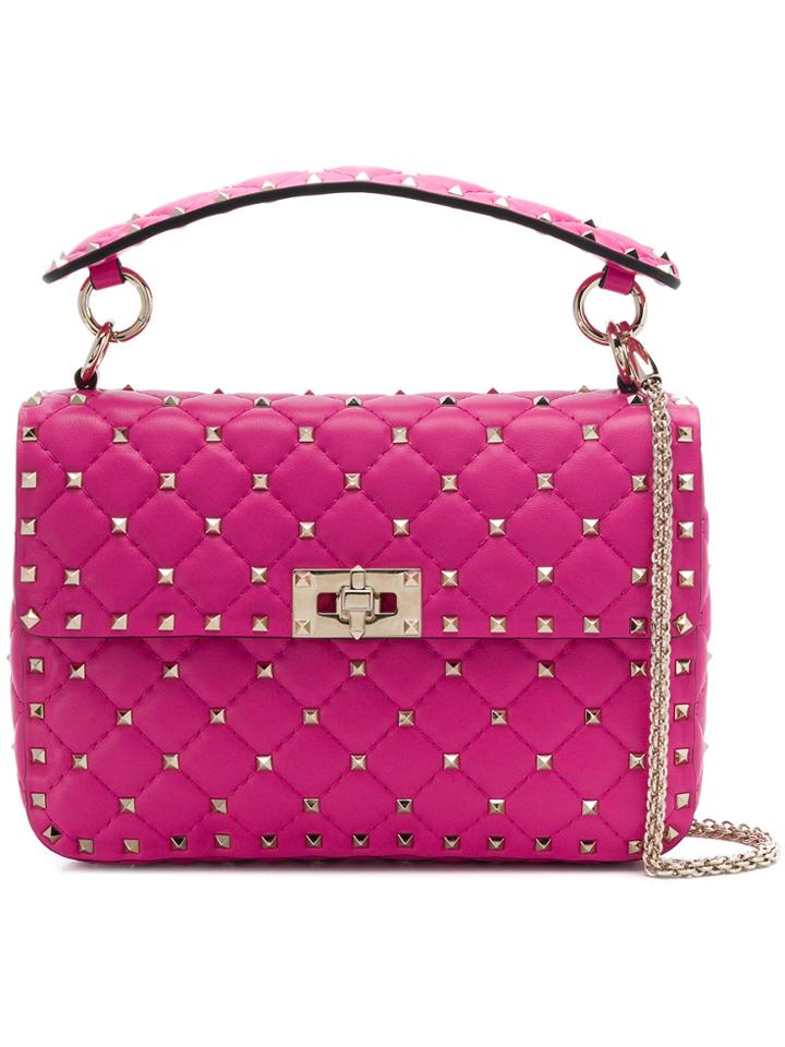 Valentino Rockstud Spike Crossbody Bag - Pink & Purple
