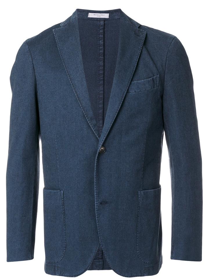 Boglioli - Denim Single Breasted Jacket - Men - Cotton/polyester/spandex/elastane - 54, Blue, Cotton/polyester/spandex/elastane