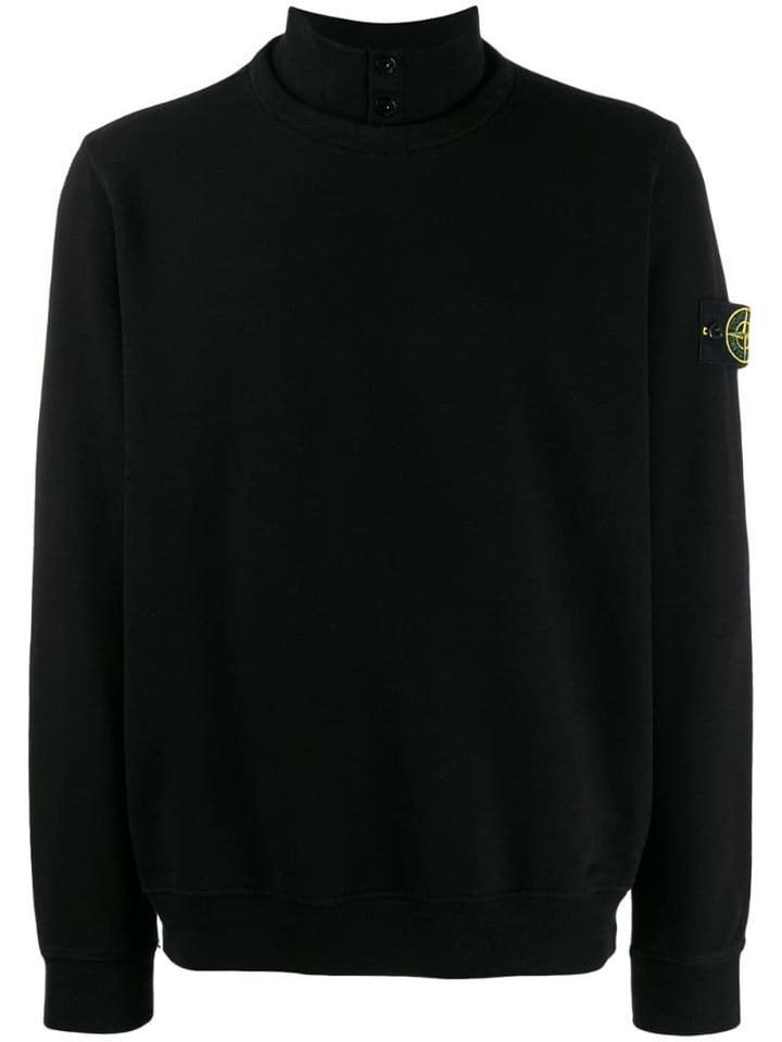 Stone Island Knitted Roll Neck Sweatshirt - Black