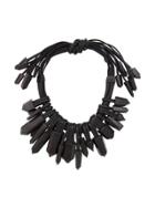 Monies Crystal Multi Strand Necklace - Black