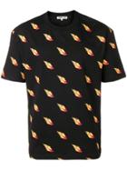 Mcq Alexander Mcqueen Flames Print T-shirt - Black