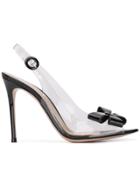 Gianvito Rossi Bow-embellished Slingback Pumps - Black