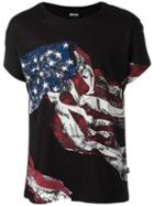 Just Cavalli Flag Print T-shirt, Men's, Size: Medium, Black, Cotton