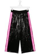 Gaelle Paris Kids Sequin Wide Leg Trousers - Black