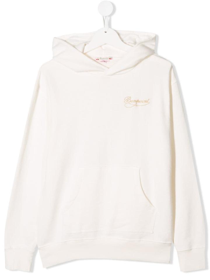Bonpoint Teen Classic Logo Hoodie - White