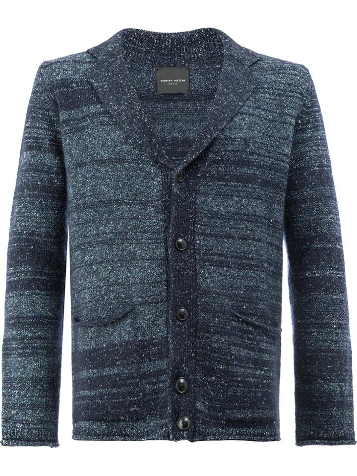 Roberto Collina Striped Cardigan - Blue