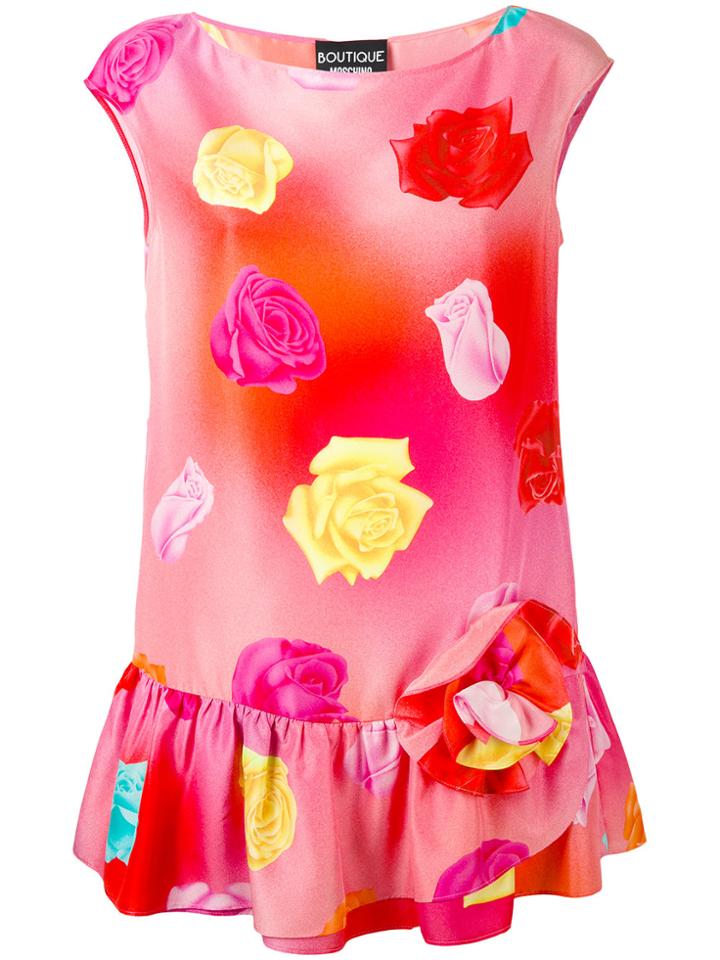 Boutique Moschino Floral Print Sleeveless Blouse - Pink & Purple