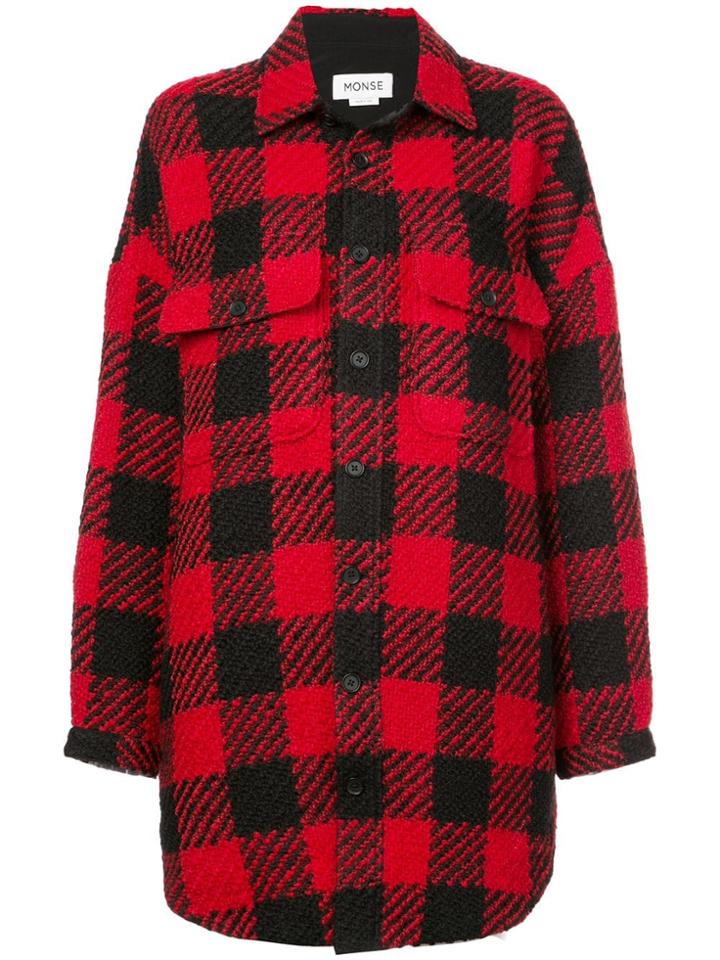 Monse Checked Oversized Shirt - Red