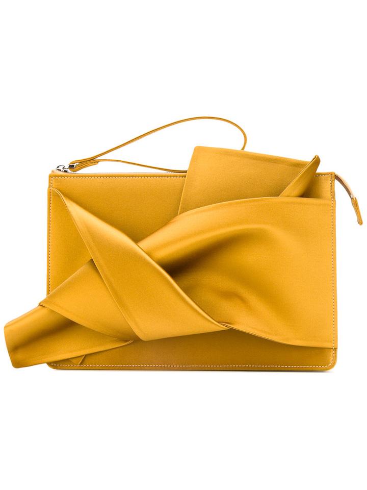 No21 - Knotted Clutch - Women - Satin - One Size, Yellow/orange, Satin
