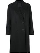 Ermanno Scervino Peaked Lapel Coat, Women's, Size: 46, Black, Virgin Wool/polyamide
