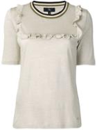 Fay Gold Ruffled T-shirt