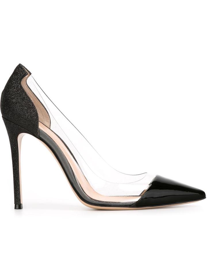 Gianvito Rossi Plexi Pumps, Women's, Size: 41, Black, Leather/patent Leather/pvc