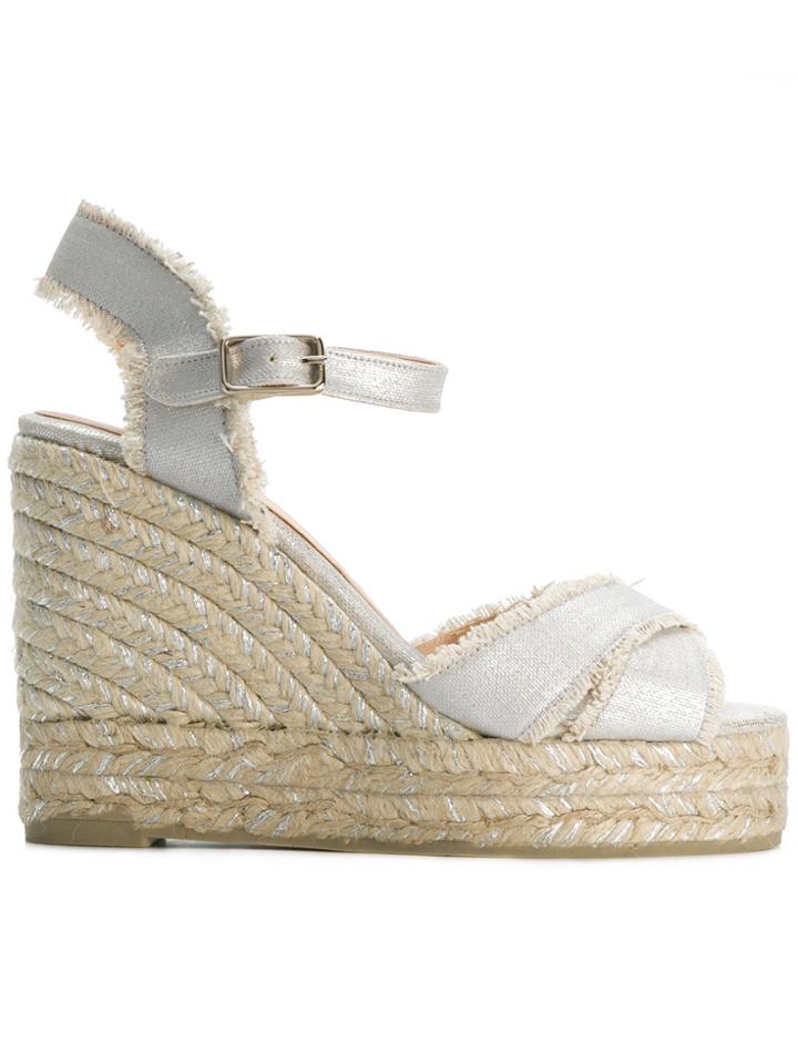 Castañer Wedge Espadrille Sandals - Metallic