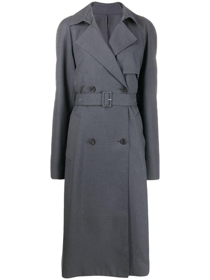 Rokh Double Breasted Trench Coat - Grey