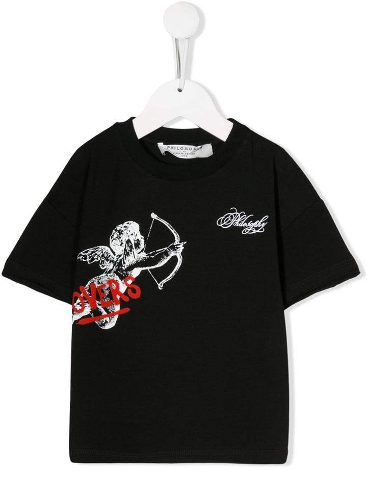 Philosophy Di Lorenzo Serafini Kids Lovers Print T-shirt - Black