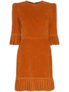 The Vampire's Wife Frill Corduroy Mini Dress - Orange