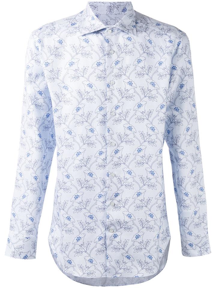 Etro - Floral Shirt - Men - Cotton - 39, Blue, Cotton