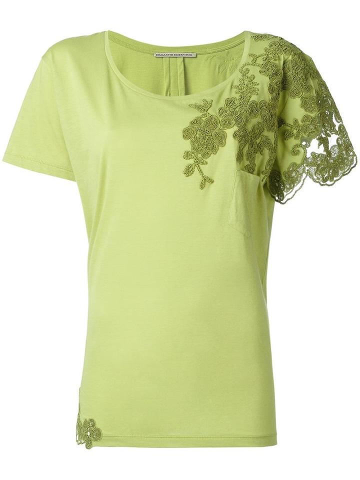 Ermanno Scervino Embroidered T-shirt, Women's, Size: 48, Green, Cotton