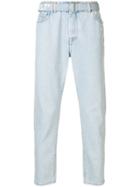 Off-white Belted Straight Leg Jeans - Blue