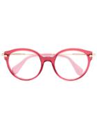Miu Miu Eyewear Oversized Round Glasses, Pink/purple, Acetate/metal