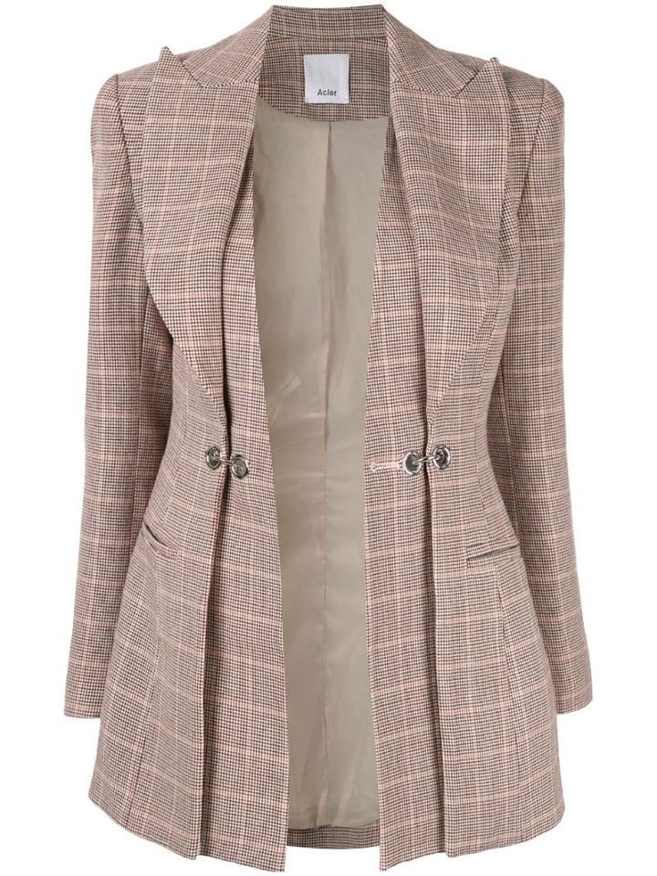 Acler Fairfax Check Blazer - Red
