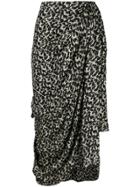 Isabel Marant Ixora Asymmetric Draped Skirt - Black
