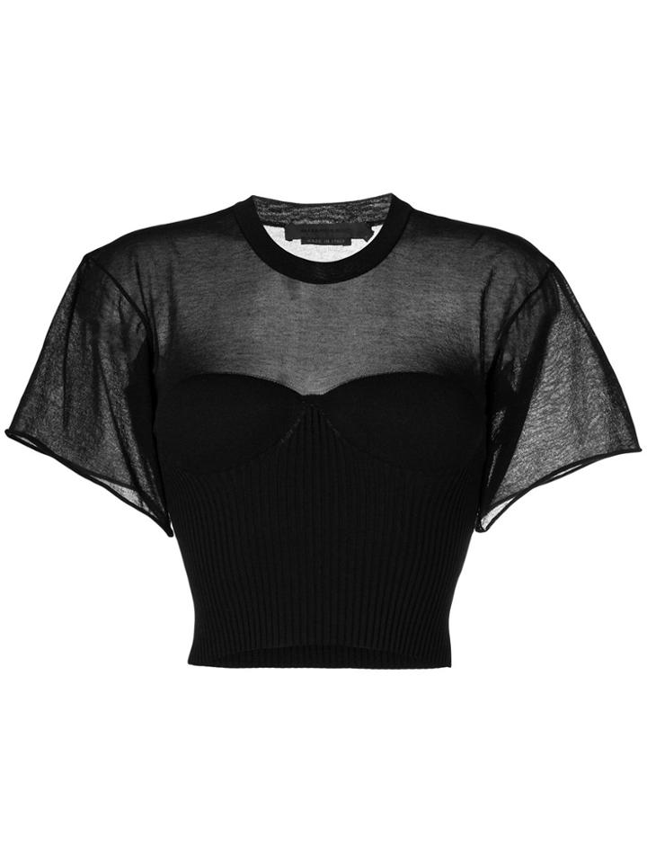 Alexander Wang Cropped Bustier Top - Black