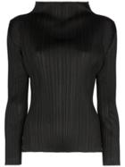 Pleats Please By Issey Miyake Plissé Pleated Top - Black