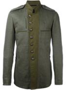 Ann Demeulemeester Military Jacket, Men's, Size: Medium, Green, Cotton/linen/flax/rayon