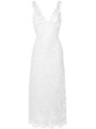 Giamba V-neck Floral Lace Dress, Women's, Size: 42, White, Polyester