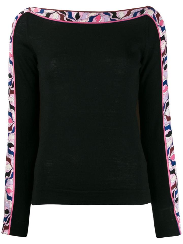 Emilio Pucci Abstract Print Detail Jumper - Black