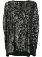 Talbot Runhof Sequinned Velvet Cape - Black