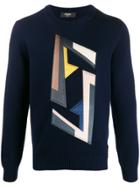 Fendi Ff Patch Sweater - Blue