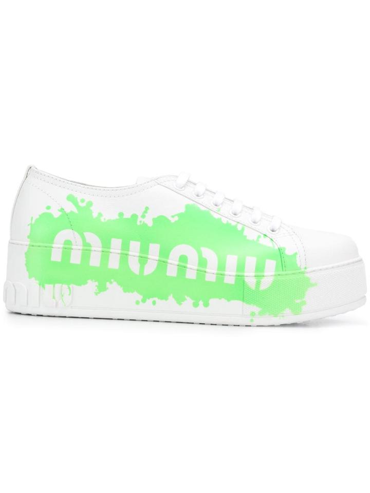 Miu Miu Side Logo Sneakers - White