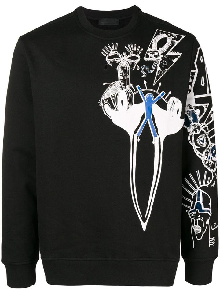 Diesel Black Gold Printed Appliqué Sweatshirt