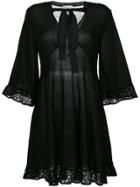 Red Valentino Lace Trim Flared Dress - Black