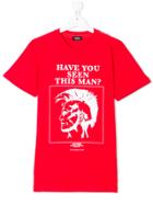 Diesel Kids Mohawk Logo Printed T-shirt - Red