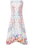 Peter Pilotto Printed Sleeveless Dress, Women's, Size: 14, White, Polyester/spandex/elastane/acetate