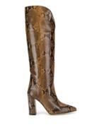 Paris Texas Python-embossed Knee-high Boots - Brown