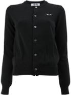 Comme Des Garçons Play Button Front Cropped Cardigan - Black