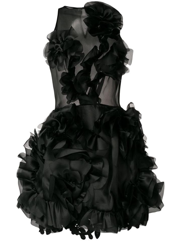 Ermanno Scervino Ruffled Cocktail Dress - Black