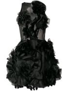 Ermanno Scervino Ruffled Cocktail Dress - Black