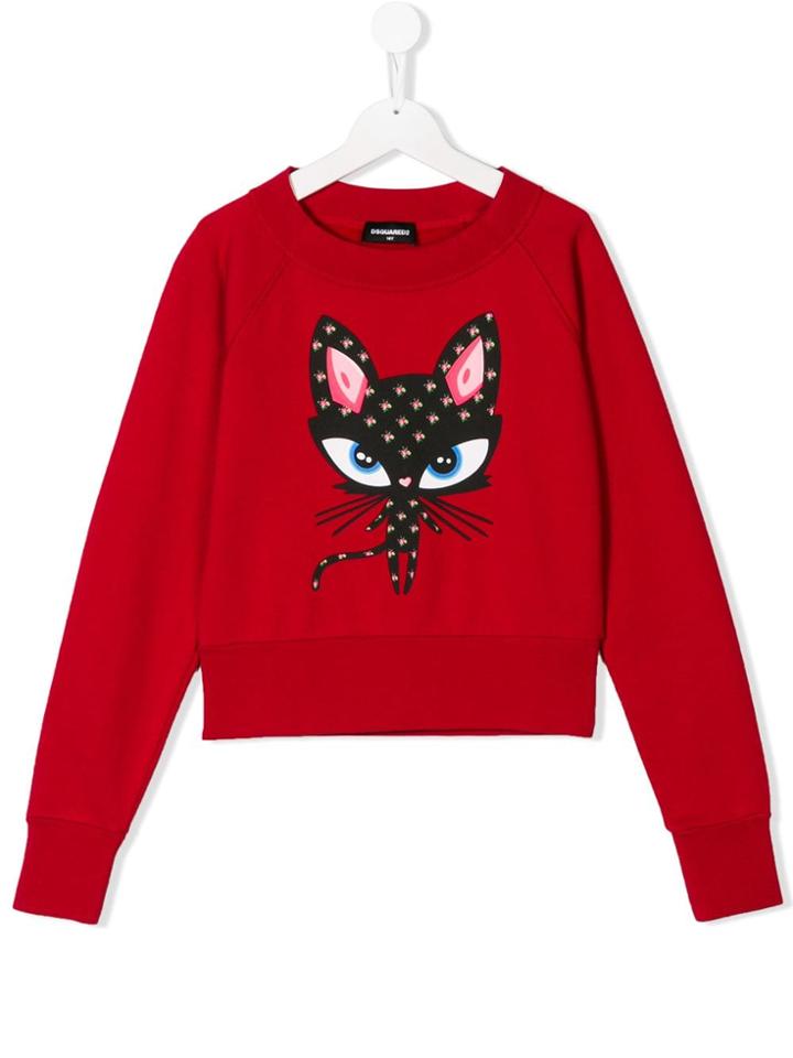 Dsquared2 Kids Floral Cat Print Sweatshirt