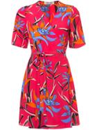 Dvf Diane Von Furstenberg Floral Print Wrap Dress - Pink & Purple