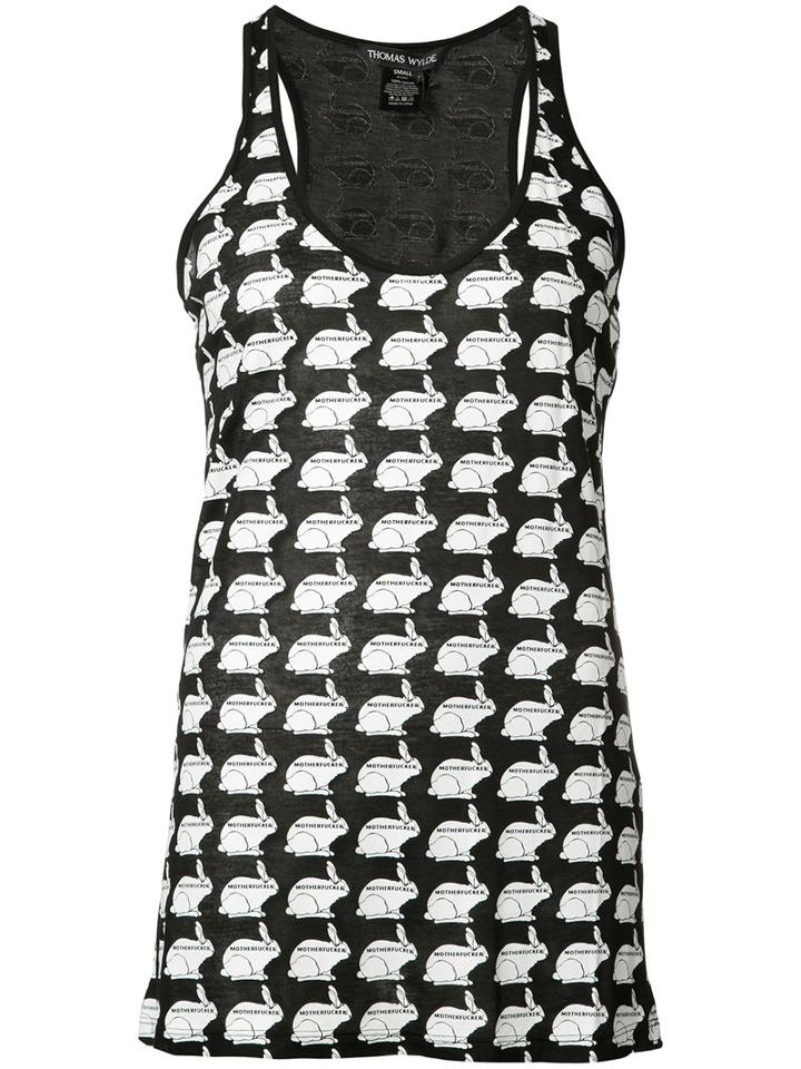 Thomas Wylde - Yew Round Neck Tank - Women - Lyocell - M, Black, Lyocell