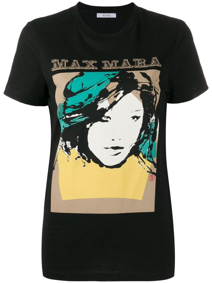 Max Mara Graphic Print T-shirt - Black